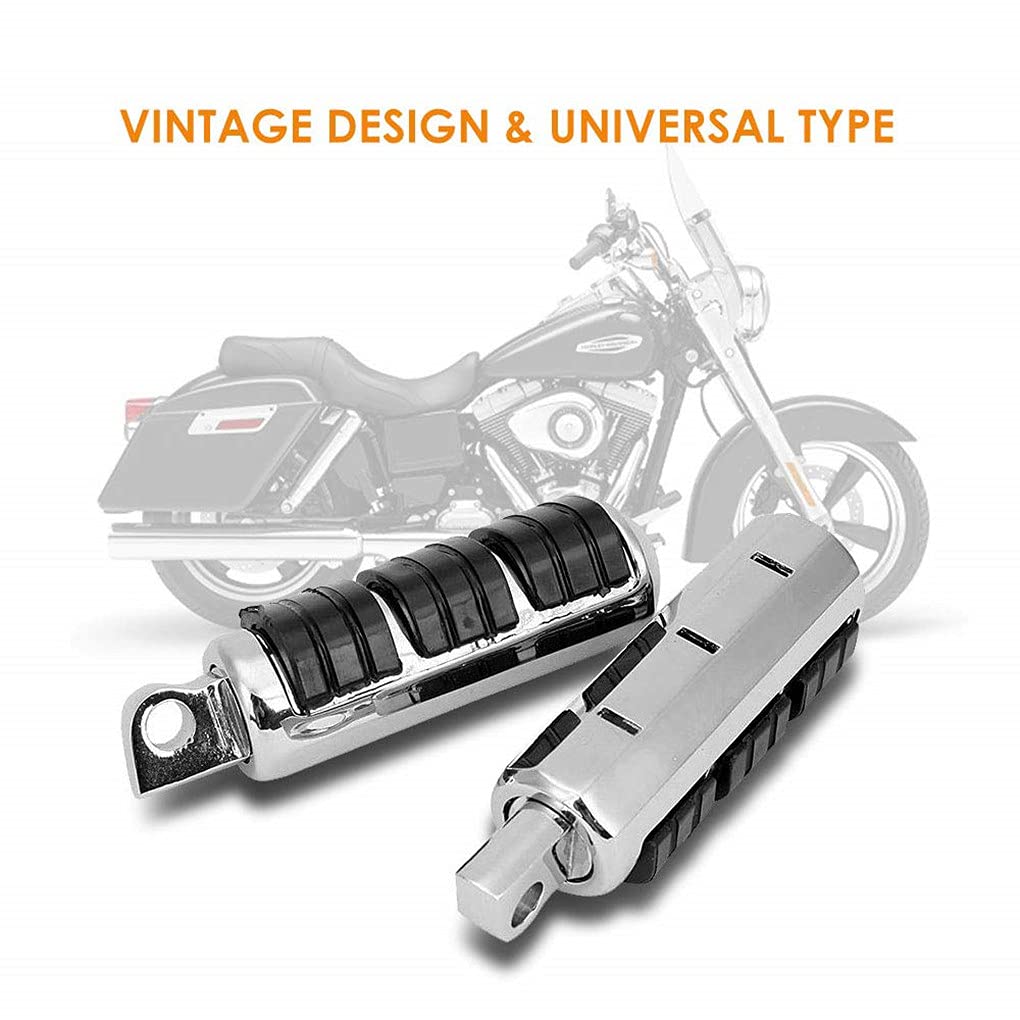 XYZMT Anti Vibration Foot Pegs for Harley Davidson & Honda - Rubber, Chrome & Black
