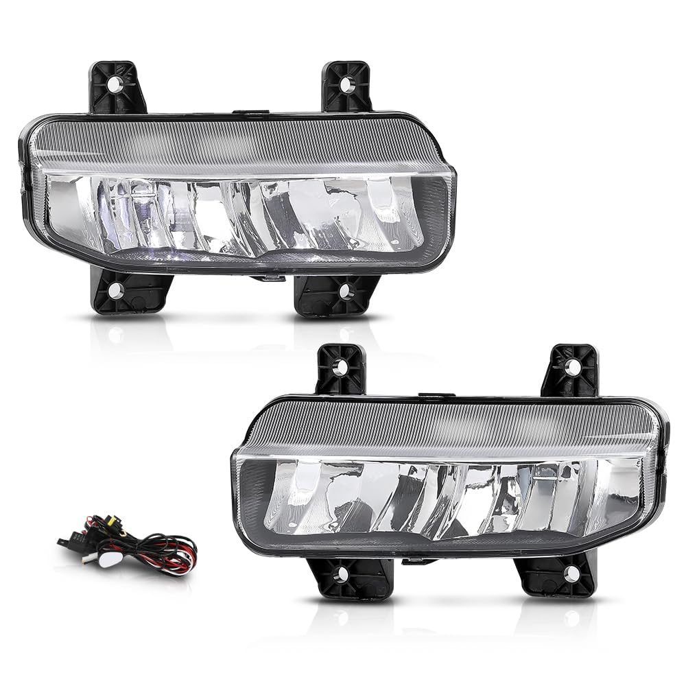 PIT66 Front LED Fog Lights w/o Harness & Mounting Parts Compatible with Dodge Ram 1500 2500 3500 2019-2022 68273291AB, 68273292A