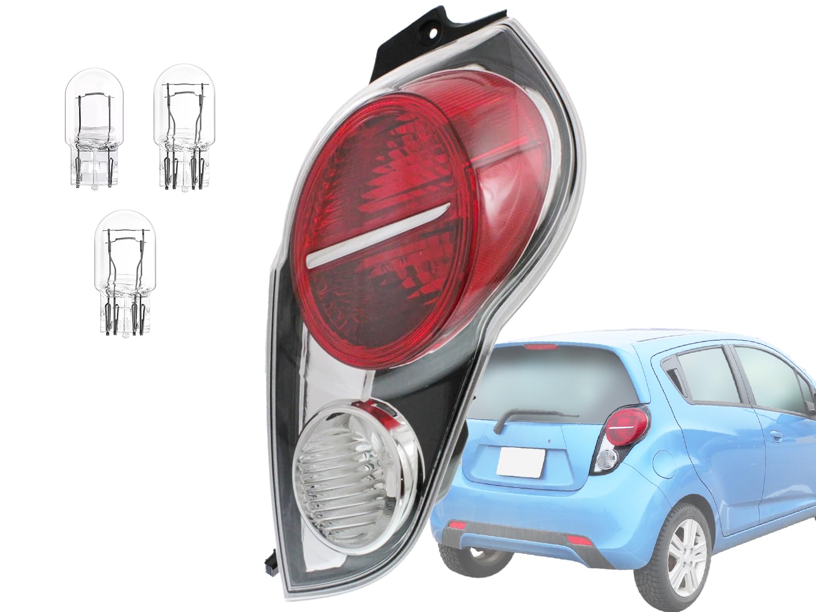 KAP Replacement for Halogen Tail Lights 2013 2014 2015 Spark Passenger Right Side with Bulbs Included 42441999 GM2801256