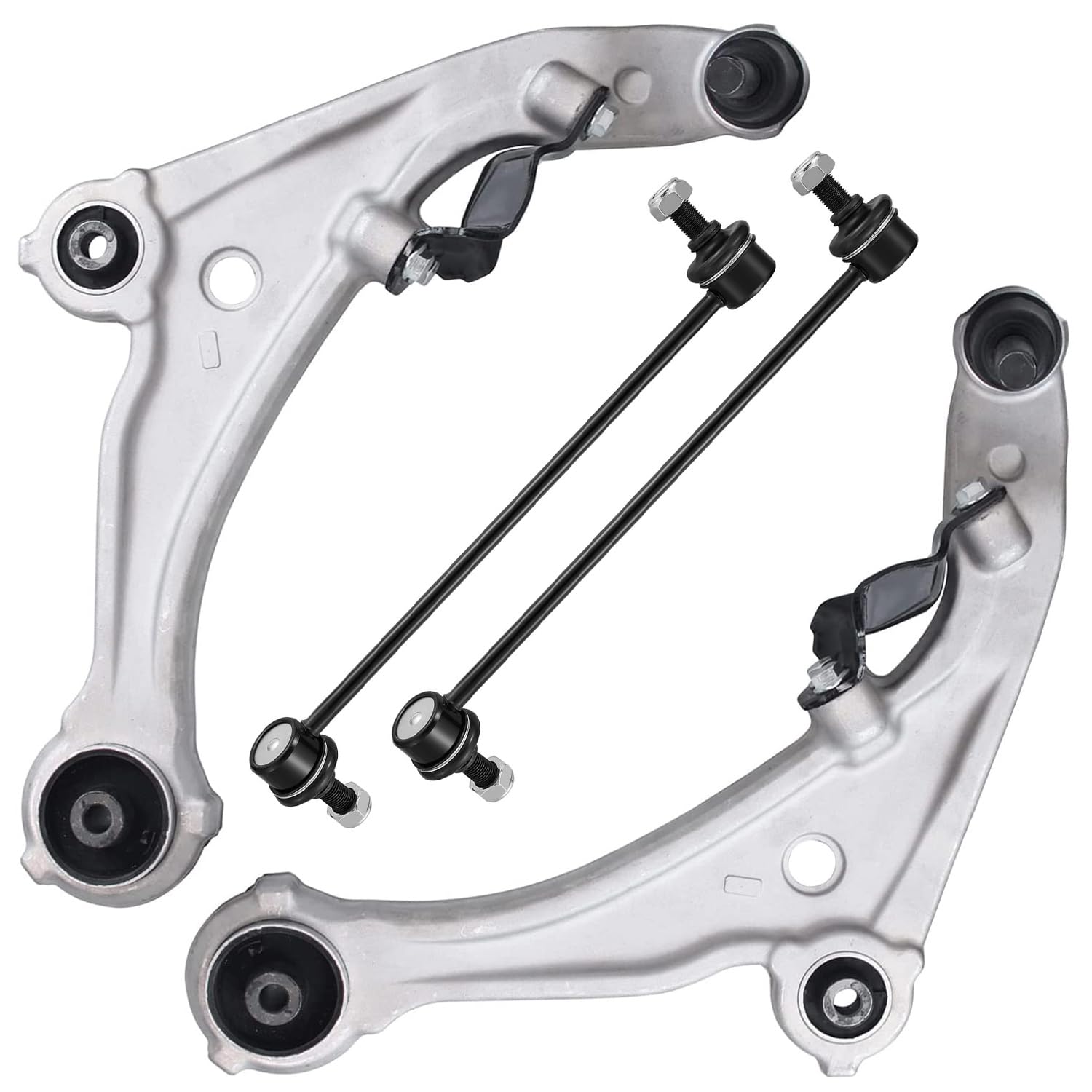 Detroit Axle - Front 4pc Control Arms Kit for 07-13 Nissan Altima 2007 2008 2009 2010 2011 2012 2013, 2 Lower Control Arms w/Bal