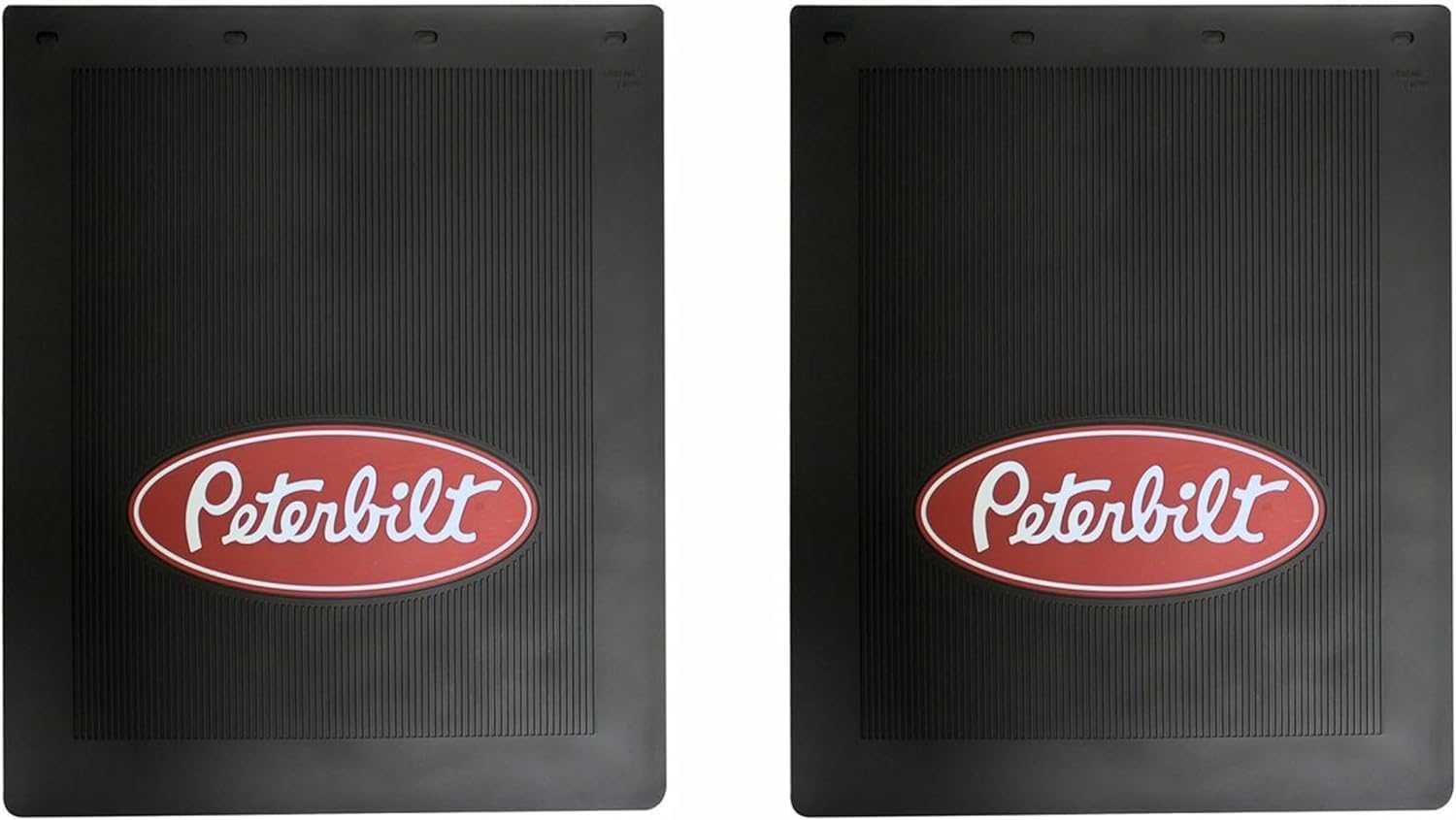 Peterbilt Motors 24 x 30 Heavy Duty 1/4 Thick Rubber Black Semi Truck Mud Flaps-Pair