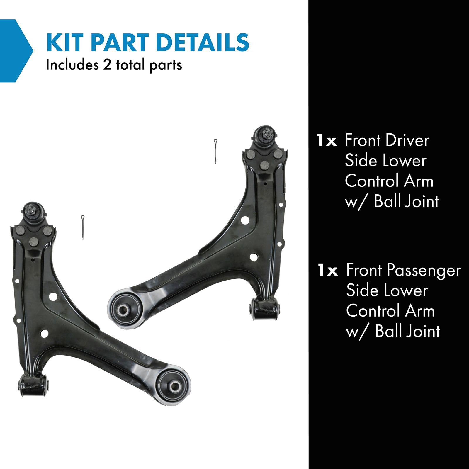 Trq Front Lower Control Arm With Ball Joint Set Compatible With 1995-2005 Chevrolet Cavalier Pontiac Sunfire
