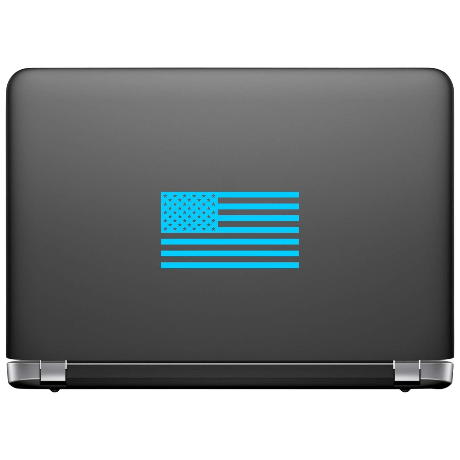 Hill Country Vinyl American US Flag Vinyl Decal Sticker 7.5in x 4.2in Matte Light Blue for Laptop/Car/Truck/Window/Bumper