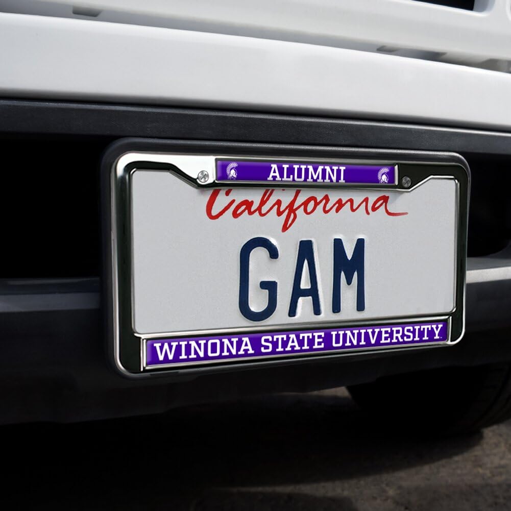 Winona State University Alumni Full Size Standard License Plate Metal Frame