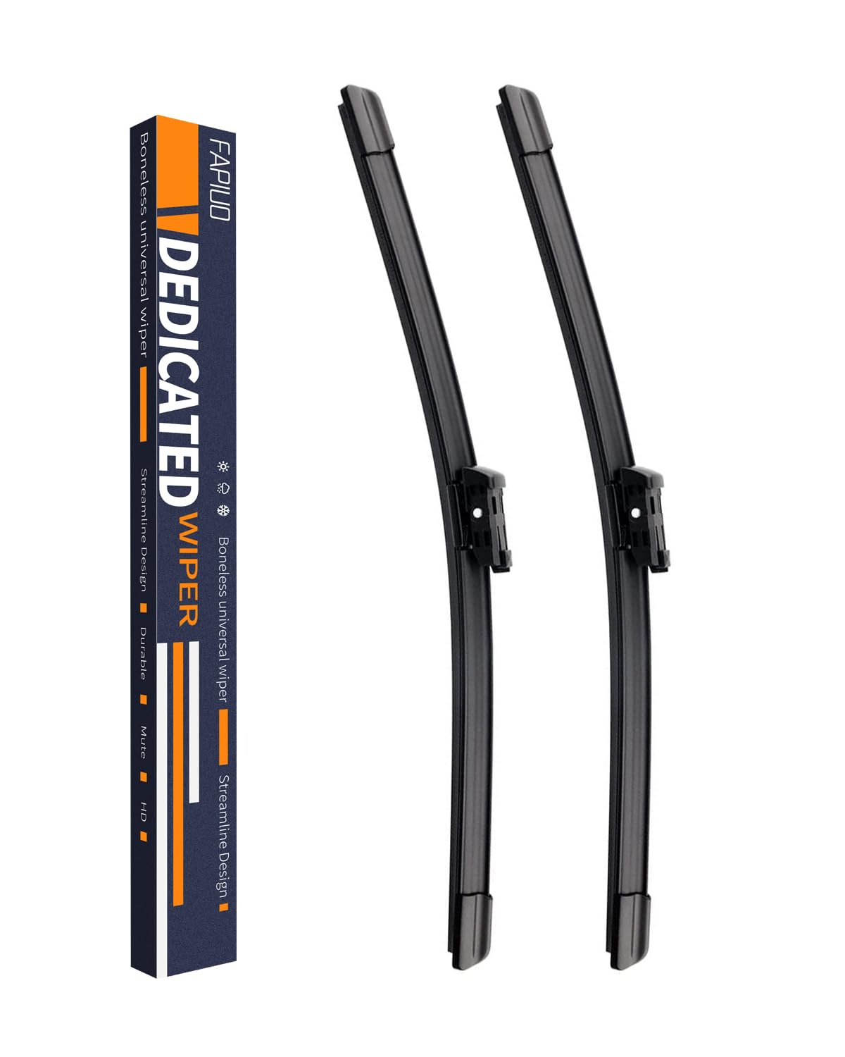 Replacement For Volkswagen Passat 2012-2017,Jetta 2011-2017,Vento 2014-2017 Silent Wipers -Fapiuo Front Windshield Wipers 24''+1