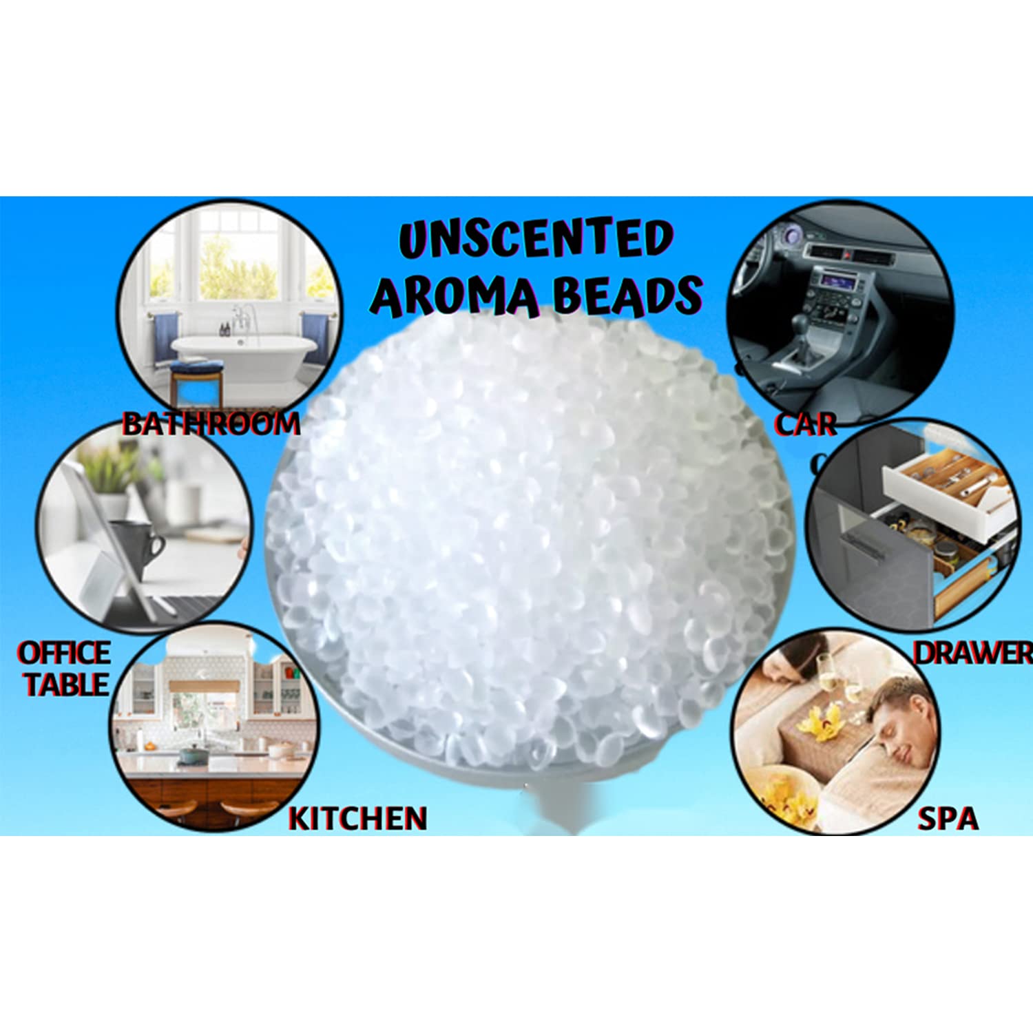 3Lb Unscented Aroma Beads For Car Freshies, Clear Gel Crystal No Fragrance, Diy Homemade Natural Eva Beads Bulk