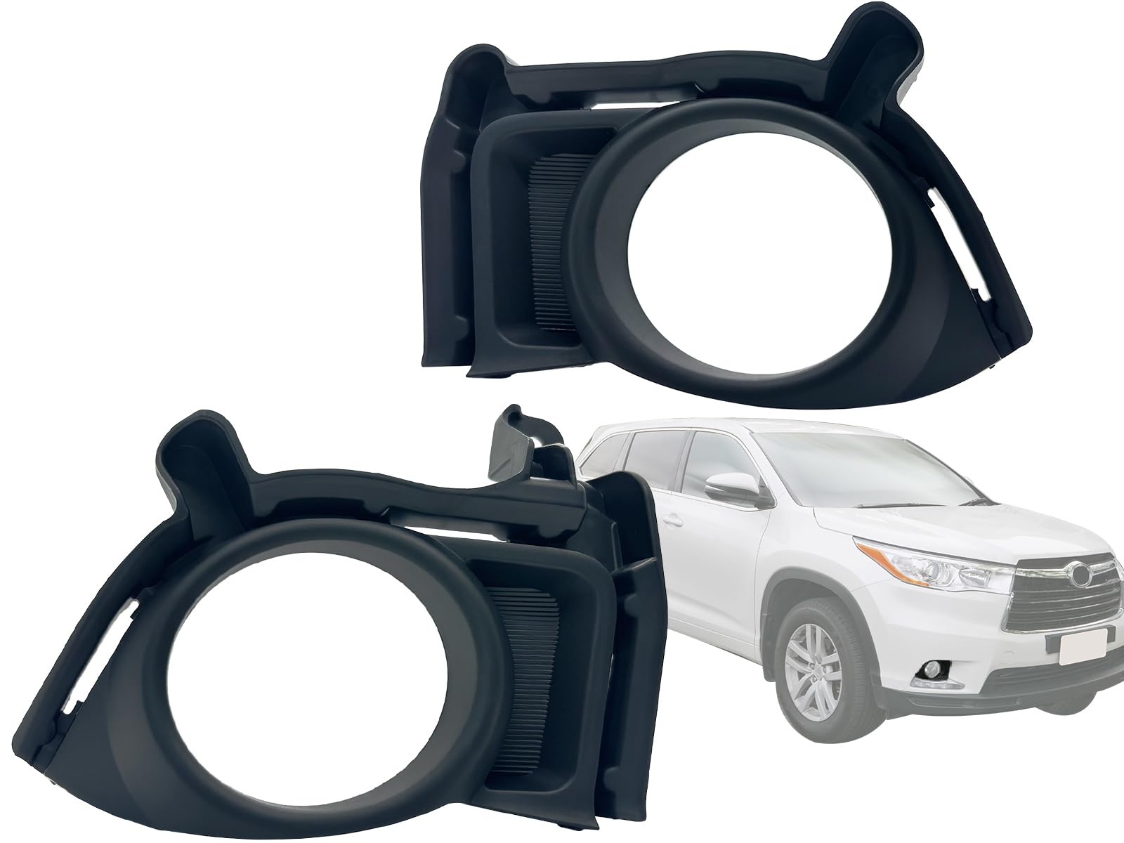 Auto Parts Avenue APA Replacement Front Fog Lamp Bezel for 2016 2015 2014 Highlander With DRL Passenger Driver 814810E160 814820