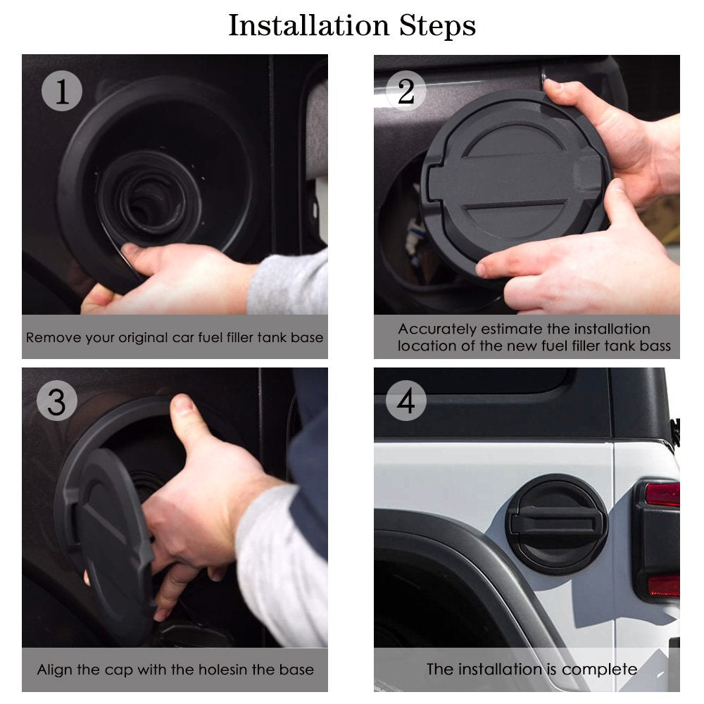 Gas Cap Fuel Door Gas Tank Cover for Jeep Wrangler JL 2018 2019 2020 2021 2022 2023 Sport Rubicon Sahara & Unlimited 2-Door 4-Do