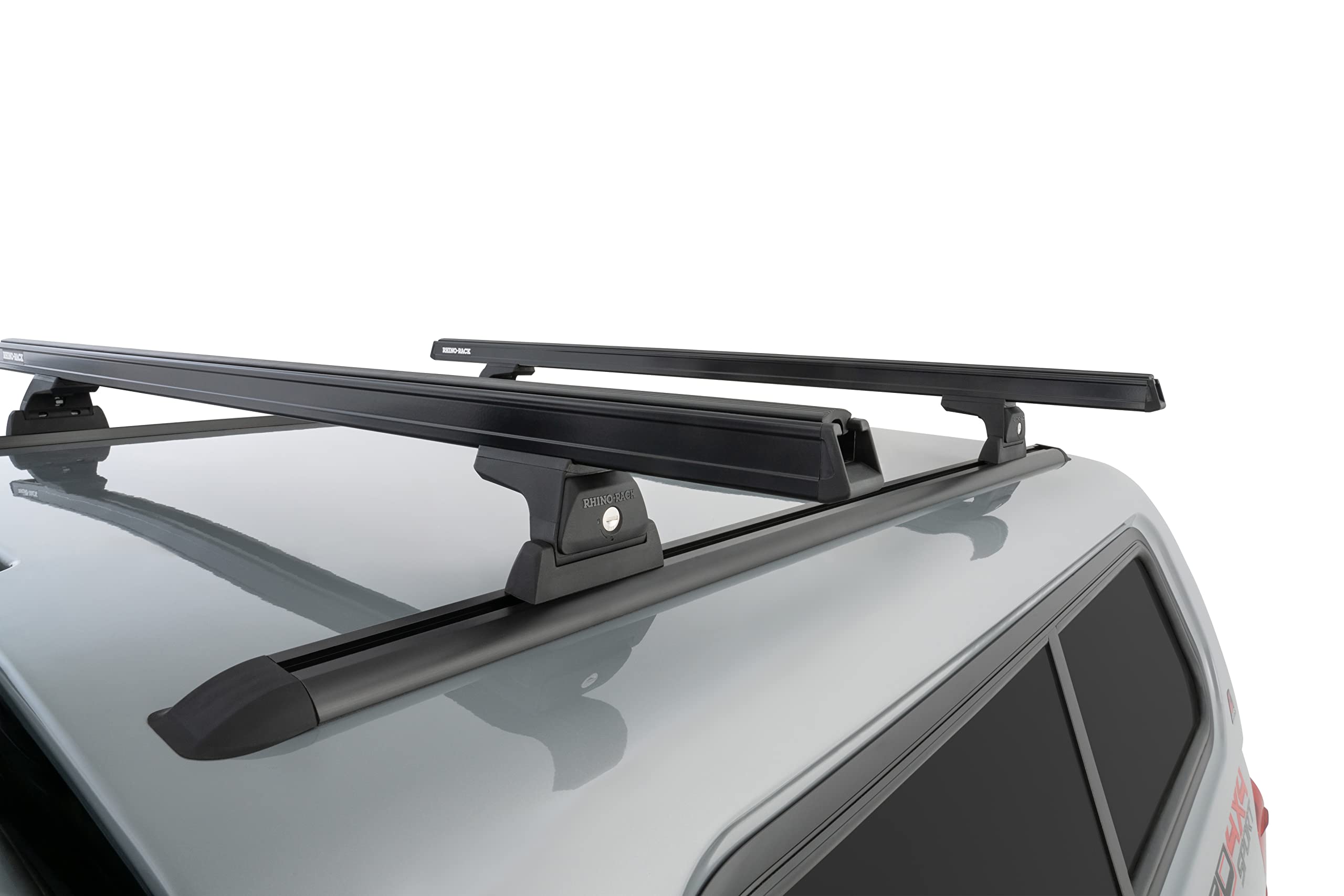Rhino-Rack Midsize Truck Complete Track. Bar, & Leg Kit For Cap Topper Canopy Or Hard Tonneau, Includes 63 Aluminum Tracks, 59 Hd Bars, 4 Quick Release Legs, Hardware, Complete Kit, Black (Y01-130B)