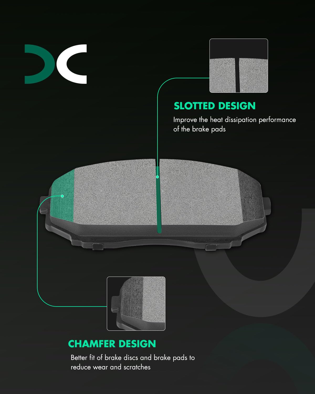 Ceramic Brake Pads Kits,Scitoo 8Pcs Brakes Pads Set Fit For 2011-2015 For Ford Edge,2011-2015 For Lincoln Mkx