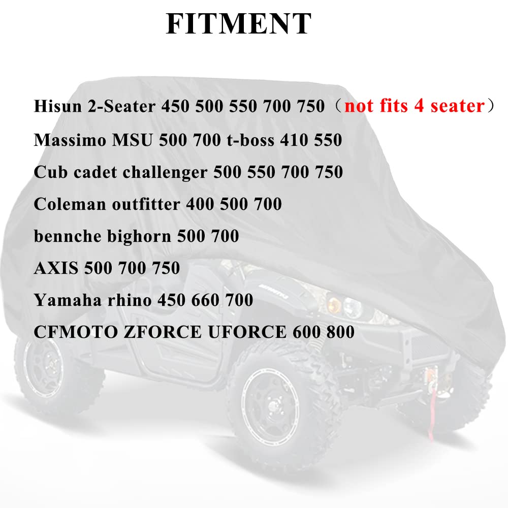 Chikia 420D Heavy Duty Utv Cover Waterproof For Hisun 400 450 500 550 700 750 Axis Massimo Tboss,Coleman,Cfmoto Uforce Zforce,Ya
