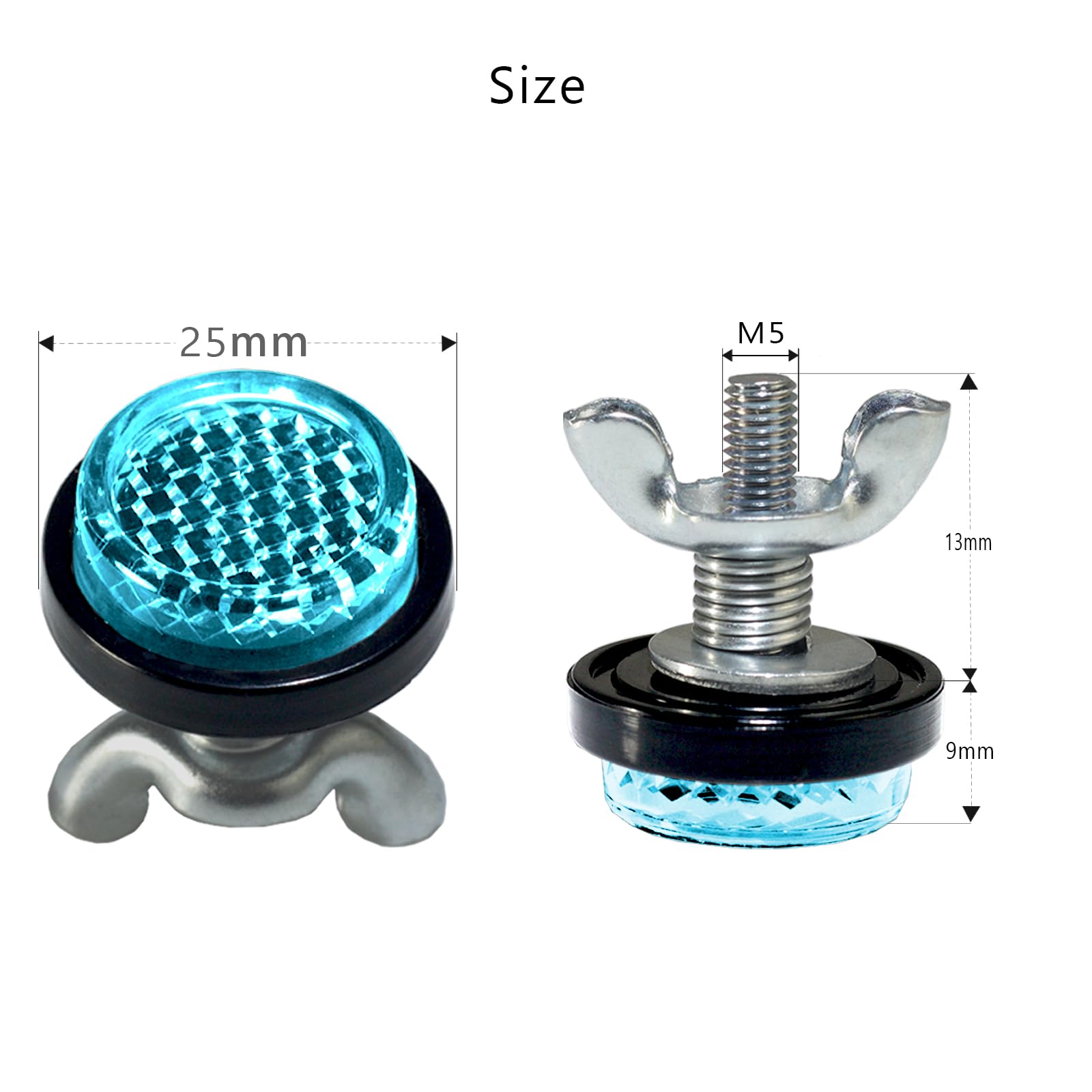 LordandLand Blue Motorcycle License Plate Bolts & Nuts - Durable Plastic, Model 0J-B367-QB1W