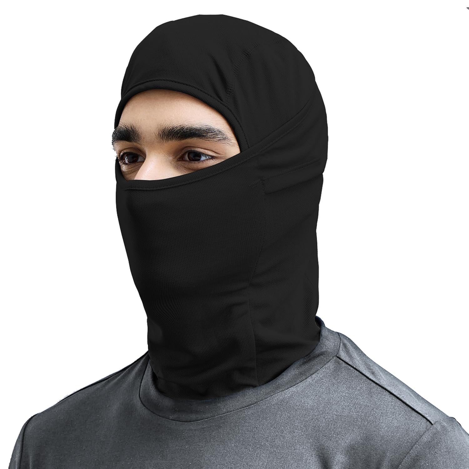 Tekcool Full Face Helmet Mask For Bikers In Riding Uv Protected, Balaclava, Black Mask For Bike Riding And Cycling Accessories F