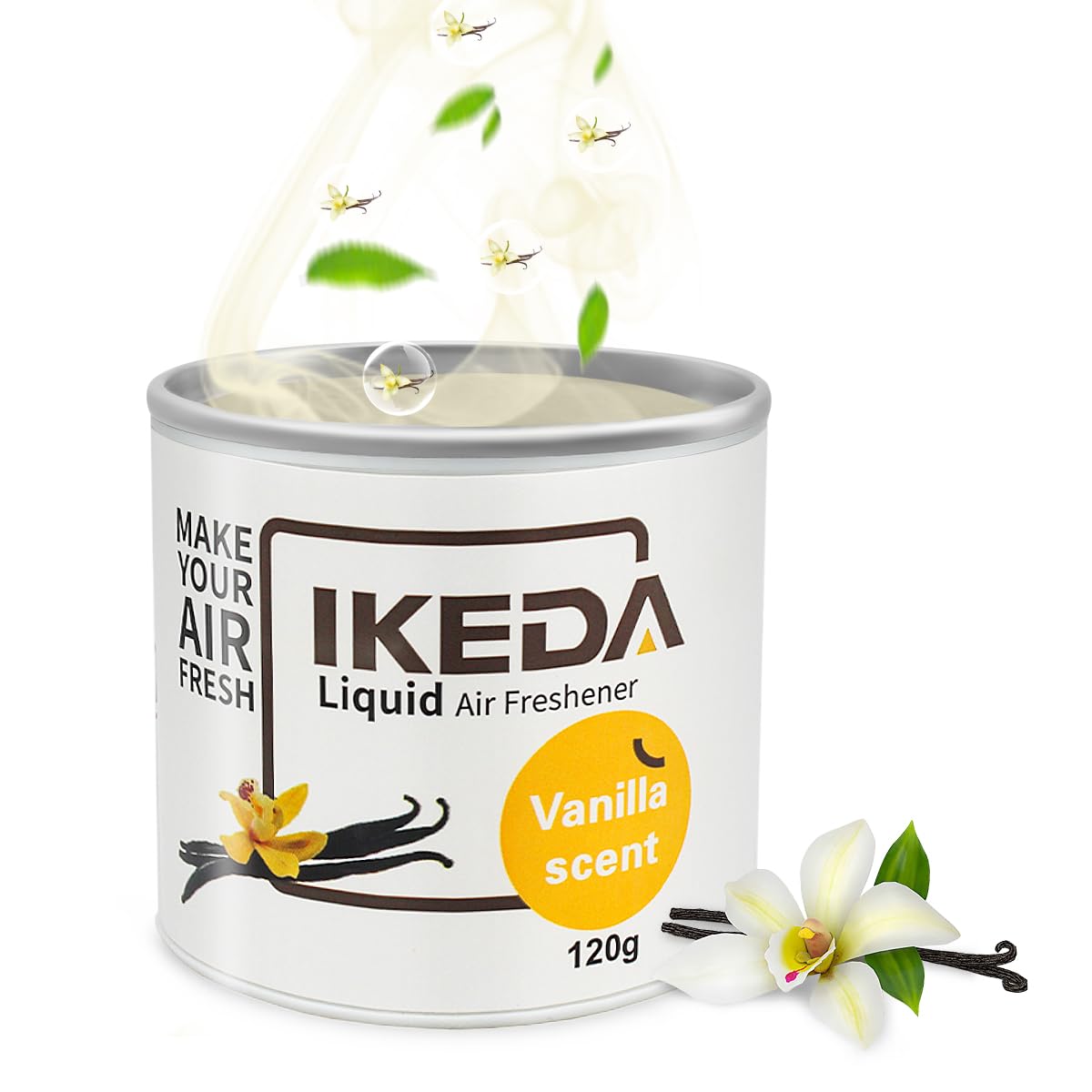 Ikeda Scents Car Air Freshener: Vanilla Scents | Car Fresheners | Strong Fragrance | Smoke Smell Remover | Liquid Cans Freshener