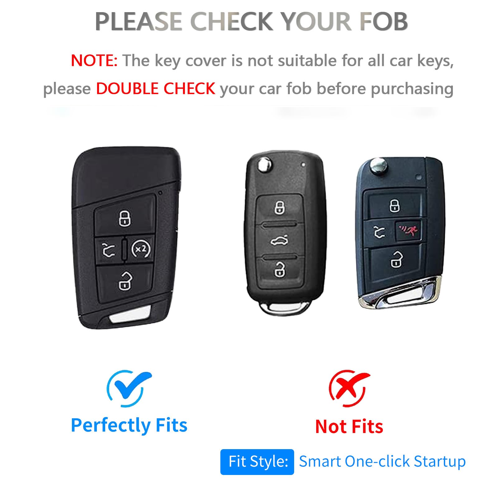 OFFCURVE Key Fob Cover for Volkswagen Special Key Fob Case Cover Holder for 2018-2022 VW Atlas Golf Alltrack Atlas Jetta Passat