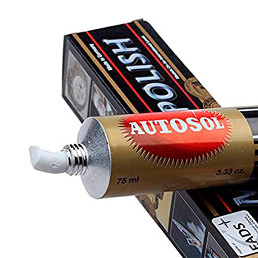 Autosol Metal Polish 75ml - Edel-Chromglanz for Copper, Brass, and Metal - Black Finish, Model 01001000