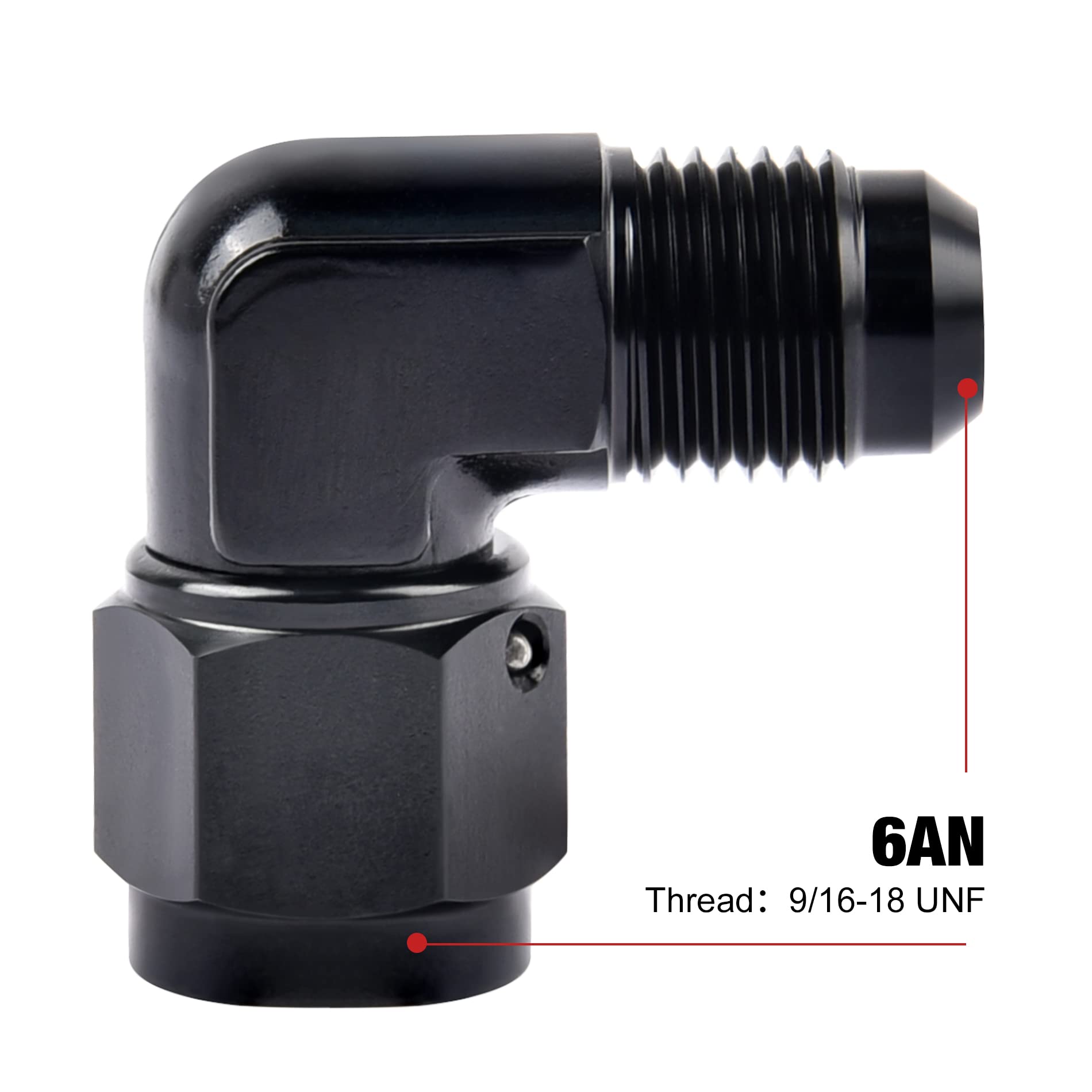 Evil Energy An Female To An Male Flare Swivel Fitting Adapter Aluminium Black