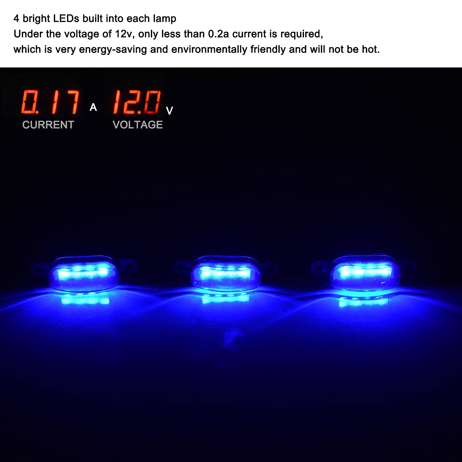 Boigoo Front Grille Lights Compatible For Ford F-150 Raptor 2004-2019 & Dodge Ram 1500 2013-2018 Aftermarket Grilles, Auto Grid Decorative Led (Blue Light Smoked Lens)