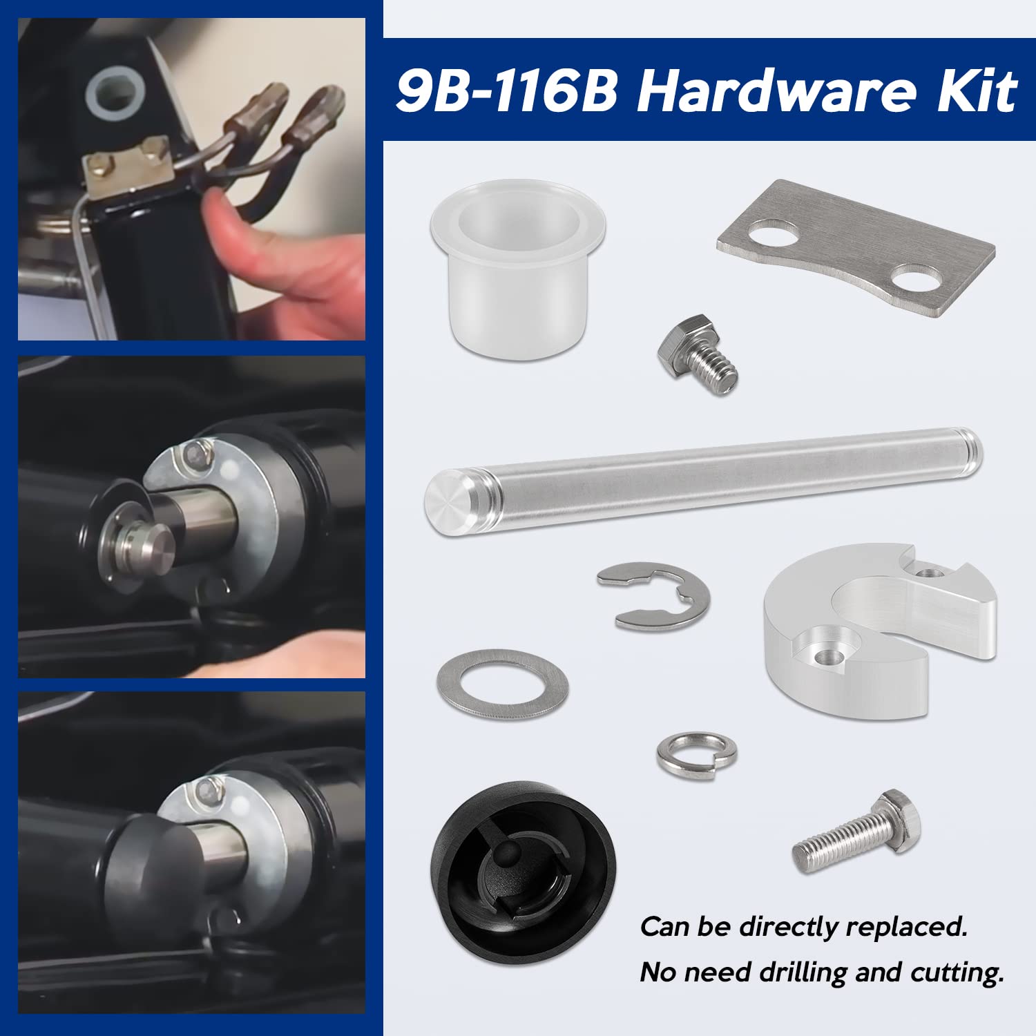 9B-116B Trim Cylinder Pin Cap Bushing Hardware Kit Fit for MerCruiser Alpha 1 Gen 2 Replaces for SEI Marine 9B-116 Mercruiser Al