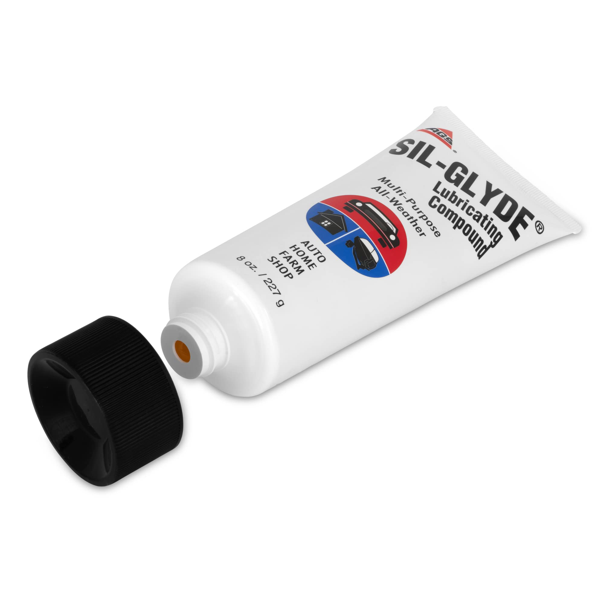AGS Automotive Solutions SIL-Glyde Multi-Purpose Lubricant, All-Weather, 8 oz Tube, Silicone & Plastic, Ideal for Auto, Home, Farm, and Shop