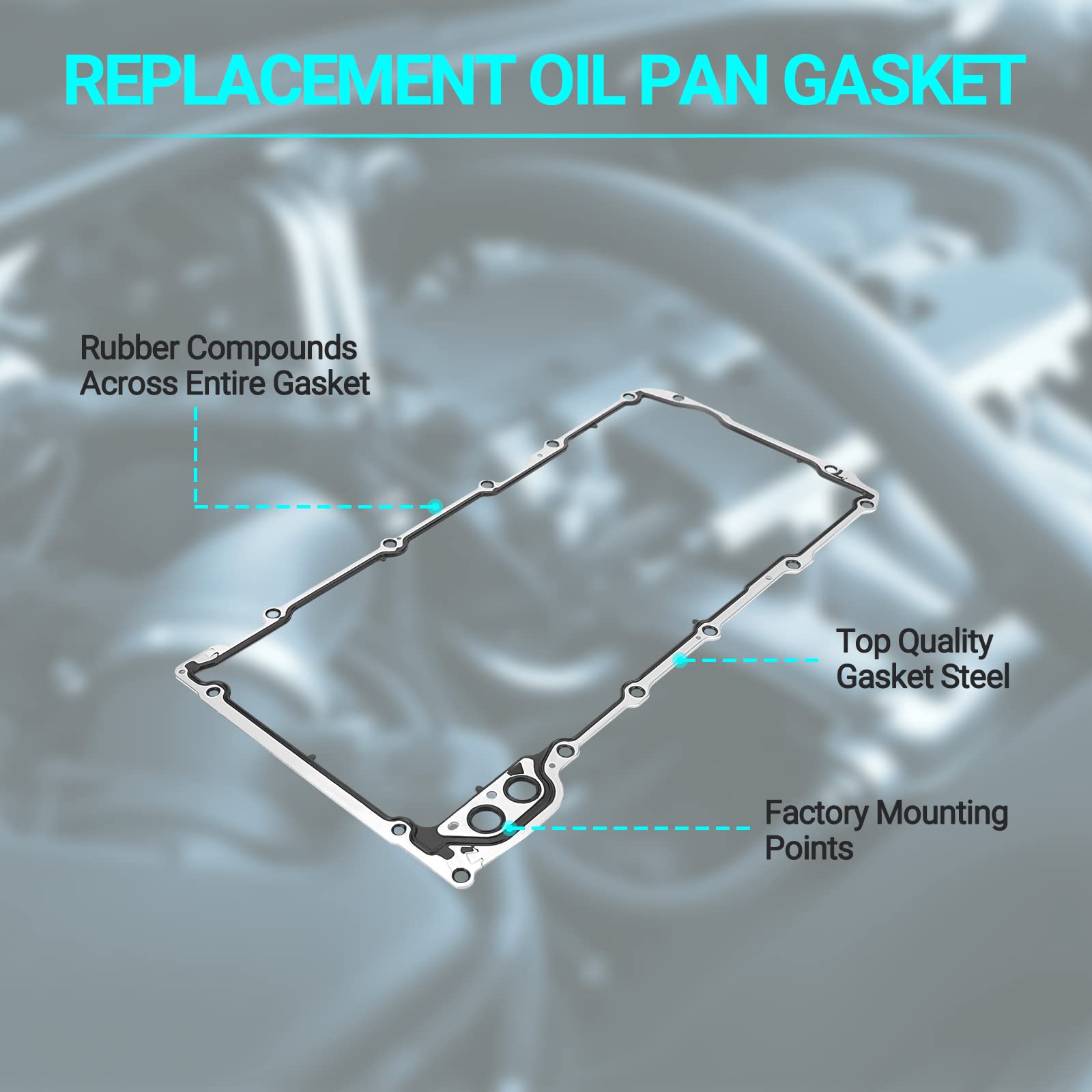 Oil Pan Gasket Set - Compatible With 4.8L 5.3L 6.0L 6.2L Chevy Silverado, Suburban, Tahoe, Trailblazer, Gmc Sierra, Yukon, Cadillac Escalade - Replace 12612350 Os30693R