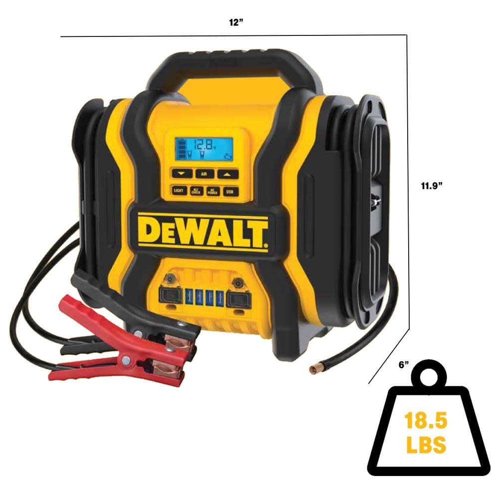 DEWALT 120V Digital Jump Starter Power Station 1600 Peak Amp - Yellow, Model DXAEPS14