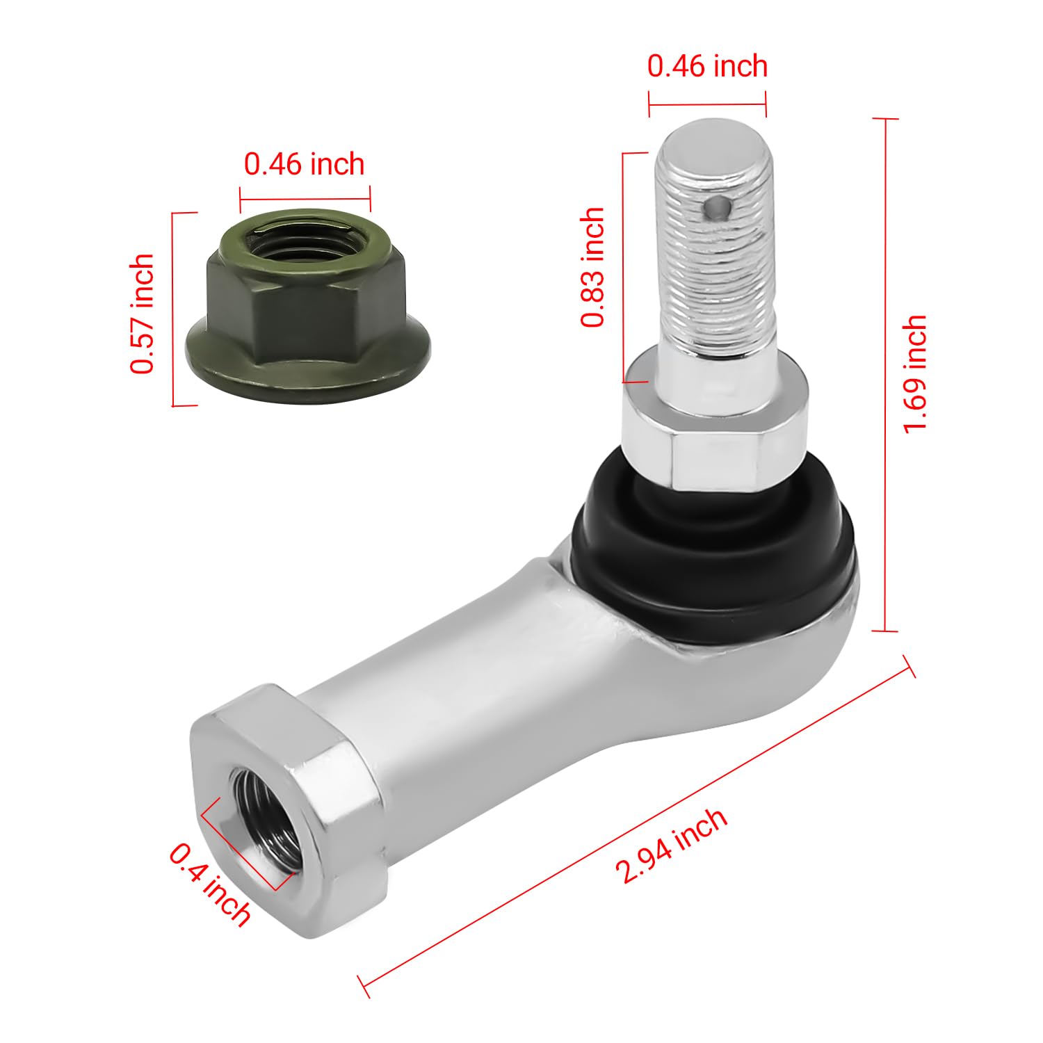 Drive-up Ball Joint Kit, Club Car Precedent Tie Rod End for Club Car Precedent 2004-Up and Club Car Tempo 2018-Up 2Pcs Right Han