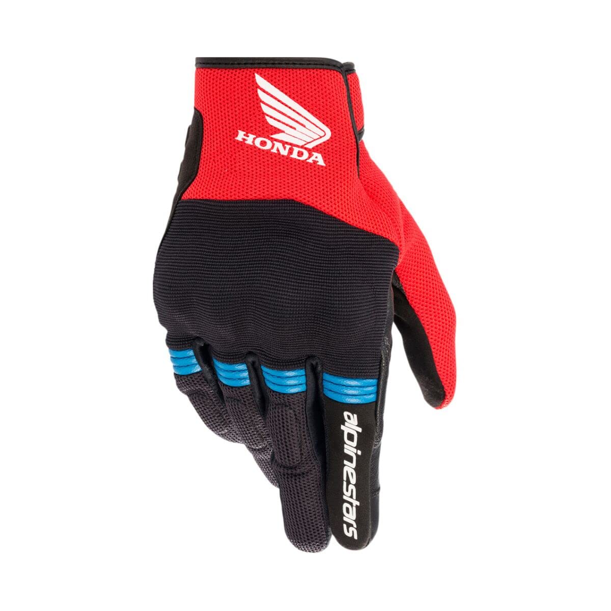 Alpinestars Honda Copper Mens Off-Road Motorcycle Gloves - Black/Bright Red/Blue/Large