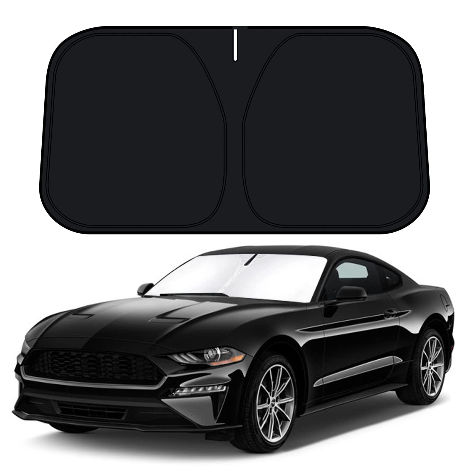D-Lumina Windshield Sun Shade For 2015-2025 Fo-Rd Mustang Accessories (Not For Fo-Rd Mustang Mach-E), Front Window Sunshade Sun