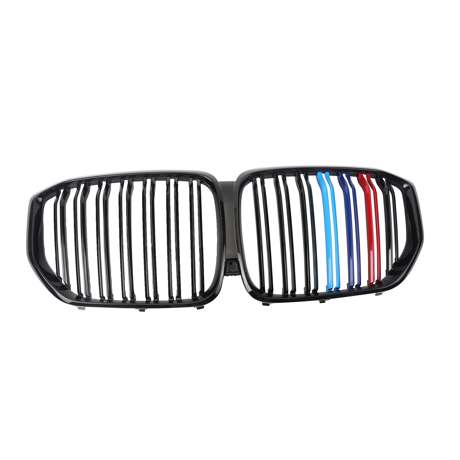 BILLDIO G05 Grille - M Color Double Slats Grill Compatible with X5 G05 2019 2020 2021 2022 2023(ABS Gloss Black Kidney Grill)