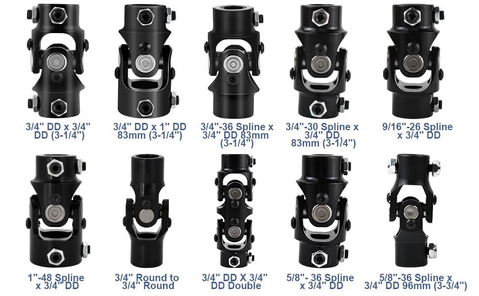 Cool Star Single Steering Shaft Universal U Joint 3/4'' Dd X 1'' Dd 83Mm (3-1/4'') Working Angle 35Degree