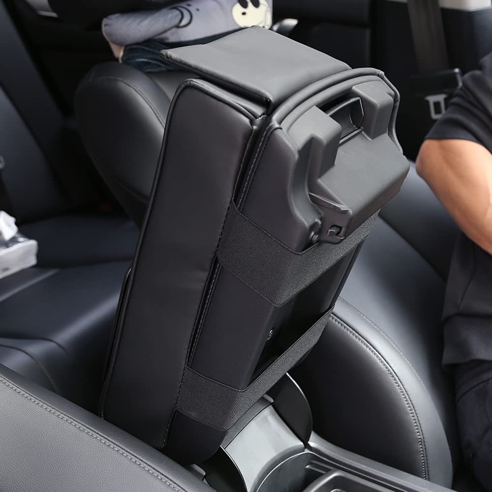 Auto Center Console Armrest Pillow, Memory Foam Car Armrest Cushion With Cup Holder And Phone Holder Storage Bag Universal For M