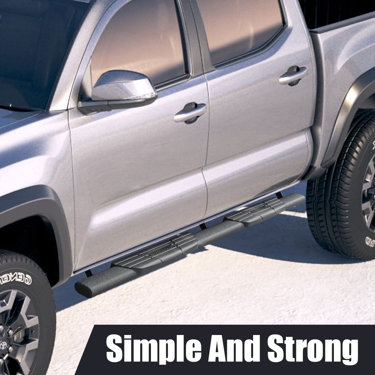Comnova 4.5'' Side Steps Step Bars Compatible With 2019-2025 Chevy Silverado/Gmc Sierra 1500 Crew Cab, 2020-2025 Silverado/Sierr