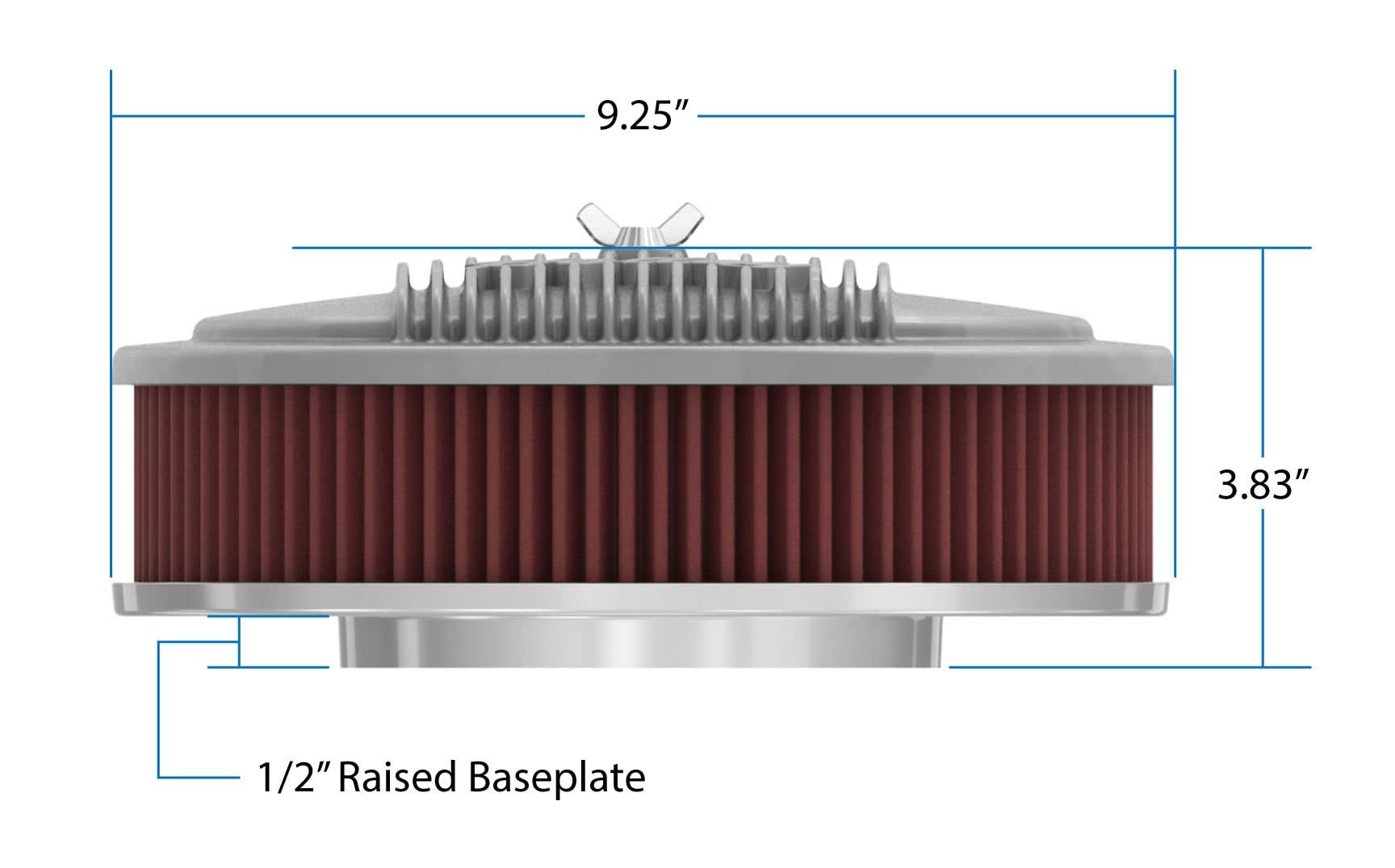 Holley 120-400: Oval Air Cleaner, Finned