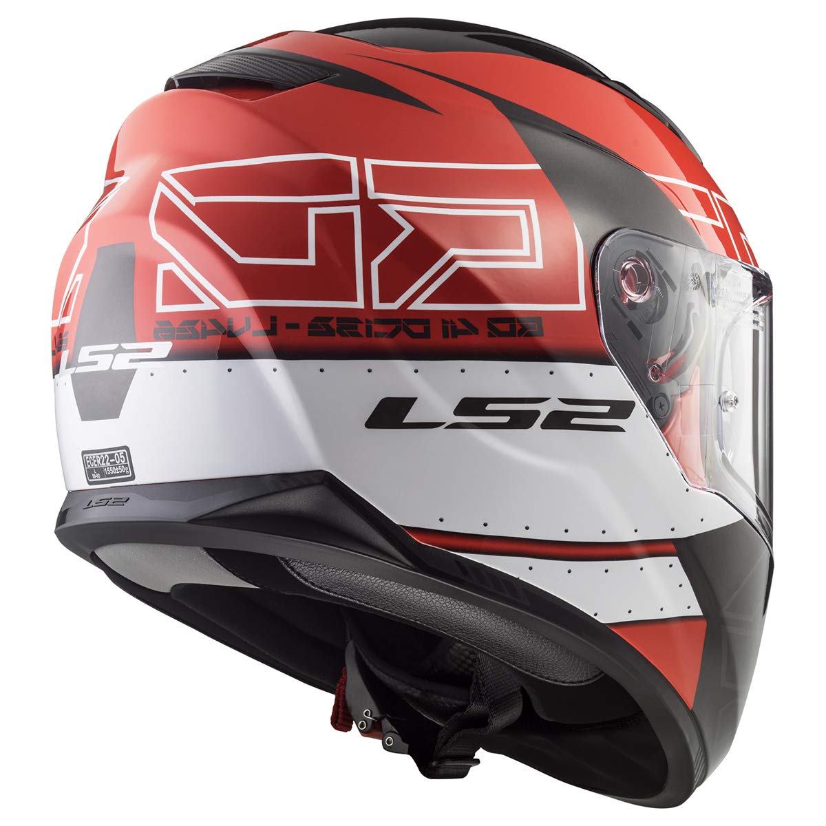 LS2 Full Face Stream Evo Helmet - Large, Black Red, Plastic, Model 328-1144