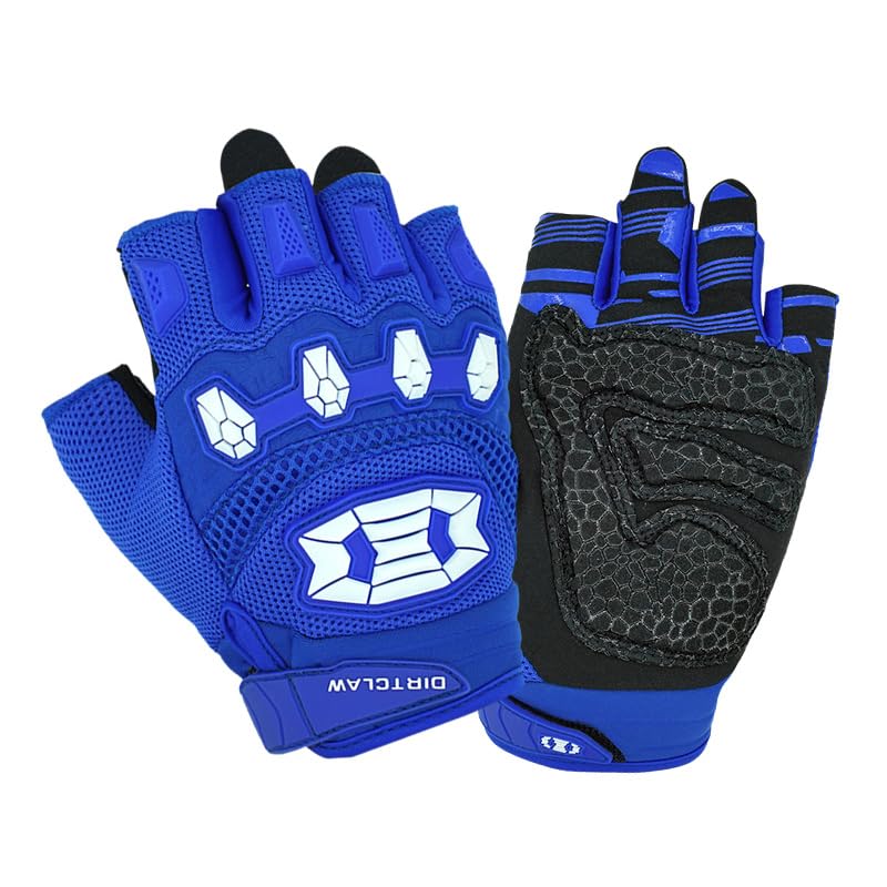 Seibertron Adult Dirtclaw Gloves - Motorcycle Motocross Sports Gloves For Ultimate Grip And Protection Blue S