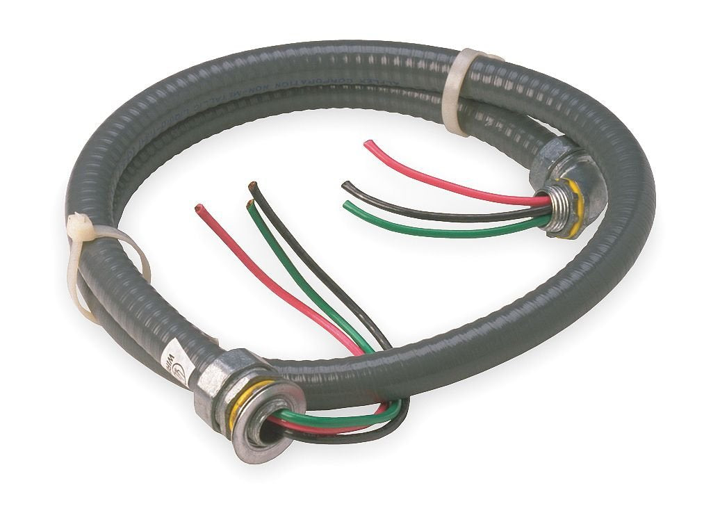 Diversitech 6-12-4 Diversiwhip Air Conditioner Wiring Kit #10 Thhn Wire With Metallic Connectors - 1/2 In. X 4 Ft.