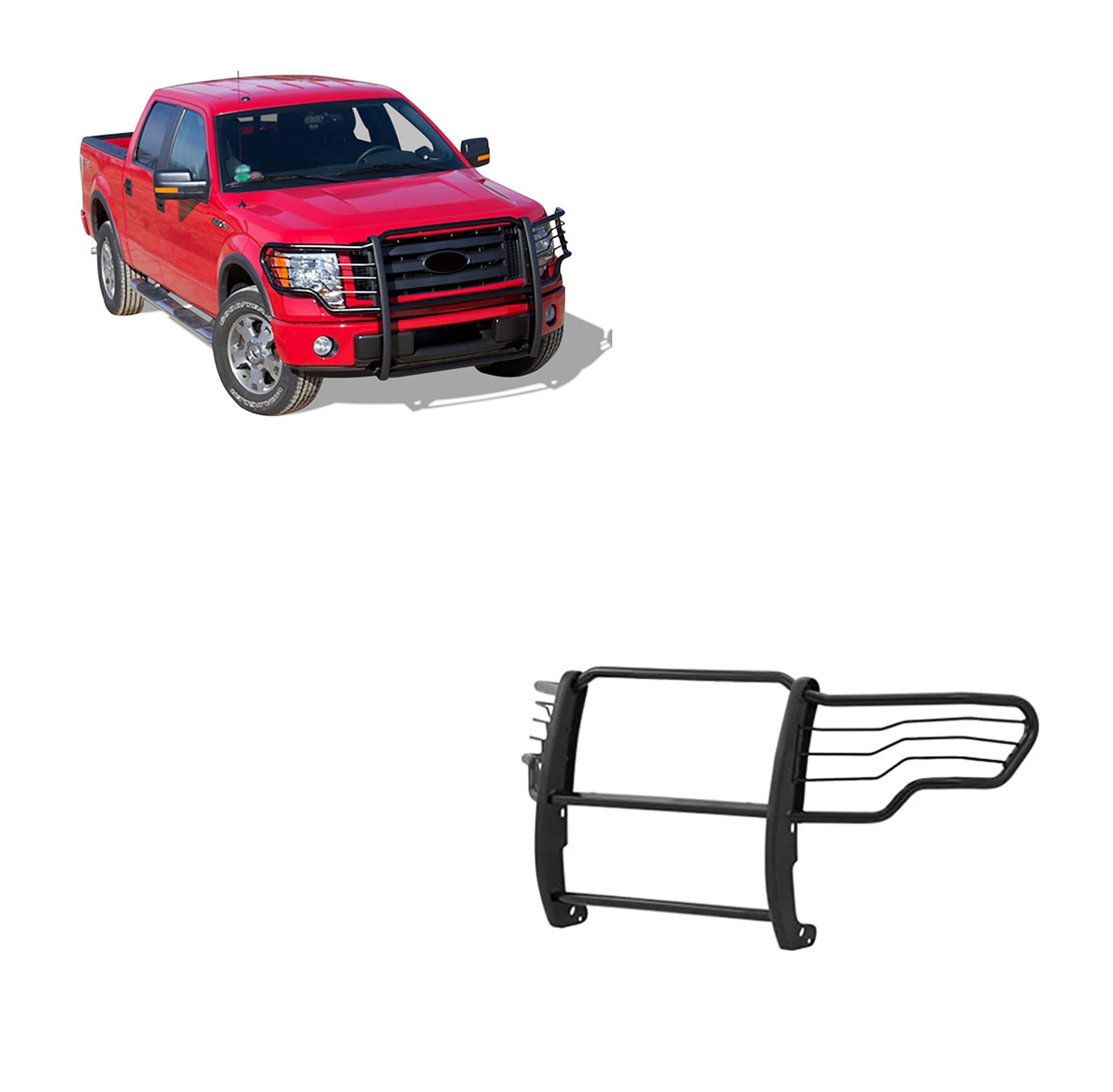 Black Horse Off Road Grille Brush Bumper Guard Modular Alloy Steel Extra Large Black Compatible with 2009-2014 Ford F-150 Model 17FP30MA