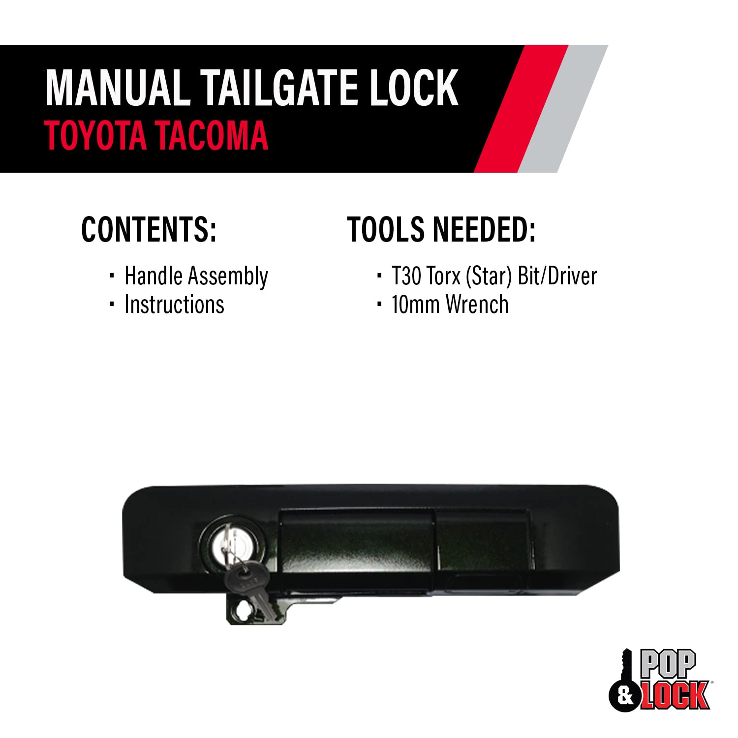 Pop & Lock Pl5511 Spruce Mica Manual Tailgate Lock For Toyota Tacoma (Standard Lock)