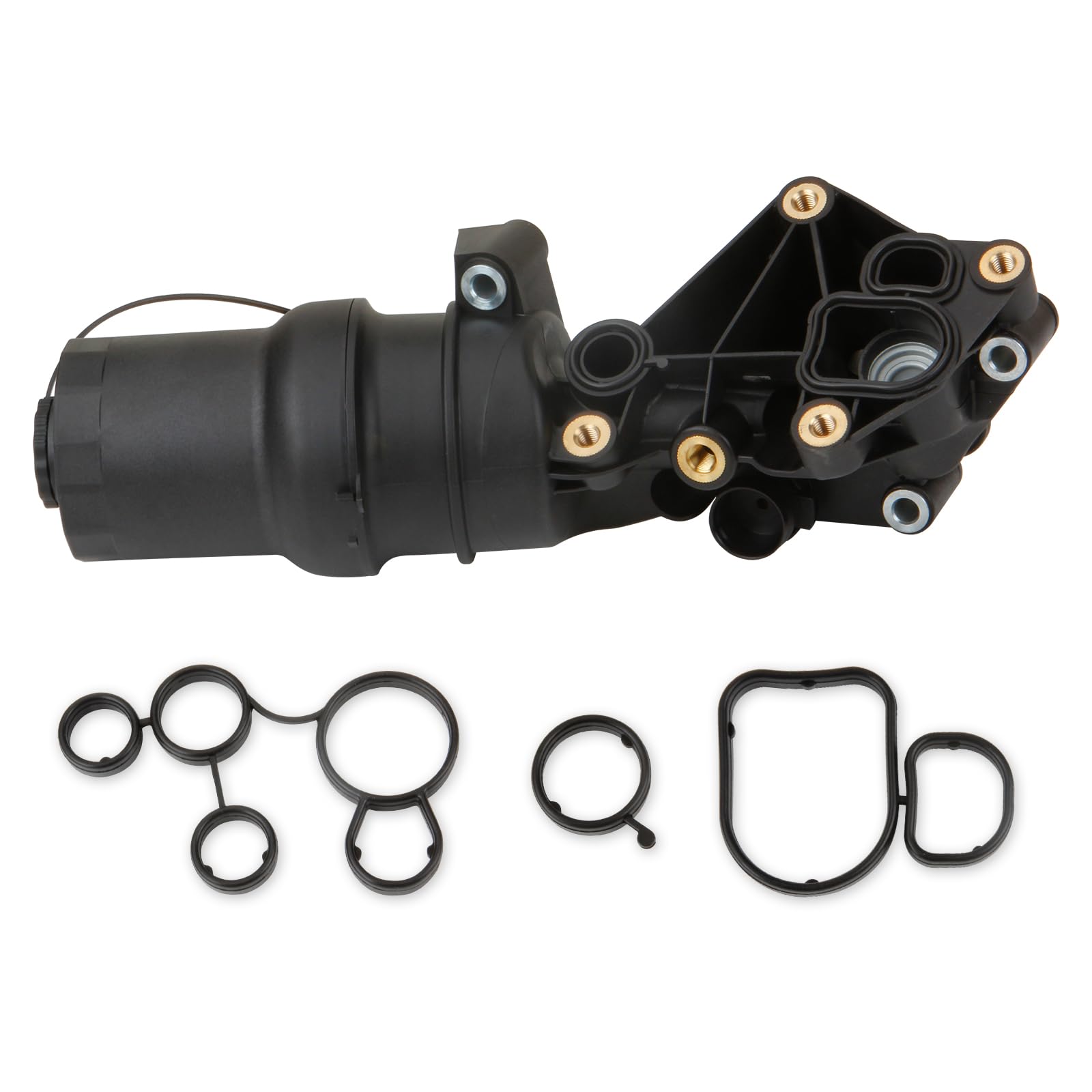 MILIPARTS Engine Oil Cooler Filter Housing Assembly Adapter Kit with Oil Filter Gasket Sensor Adapter Compatible with Audi TTRS 