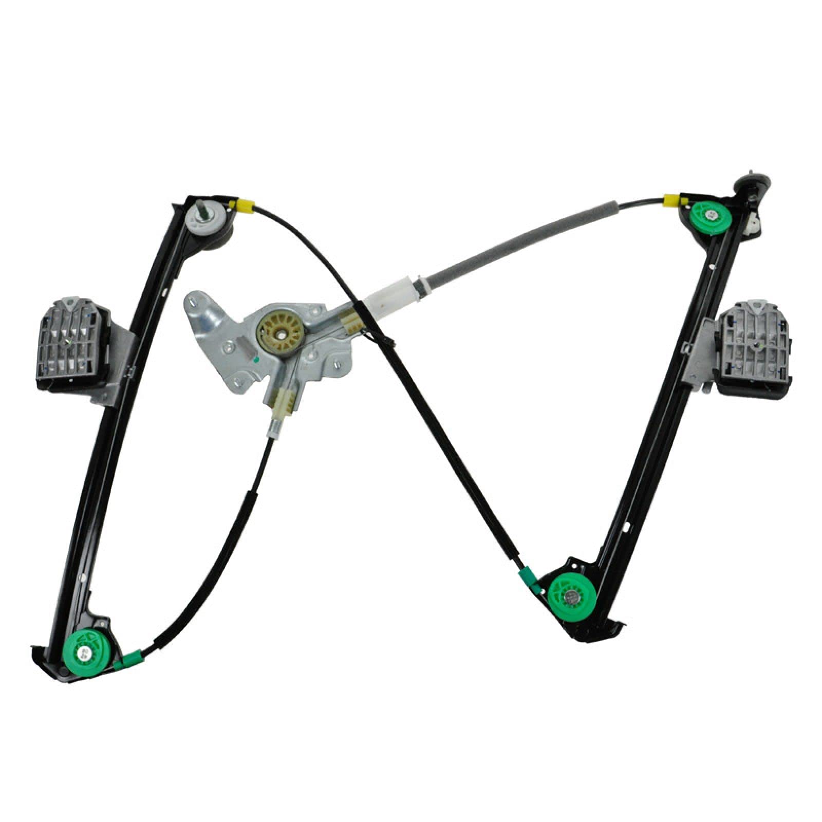 TRQ Power Window Regulator Set for 2005-2009 Ford Mustang - Driver & Passenger Side, Machined Finish, Model WRA50853