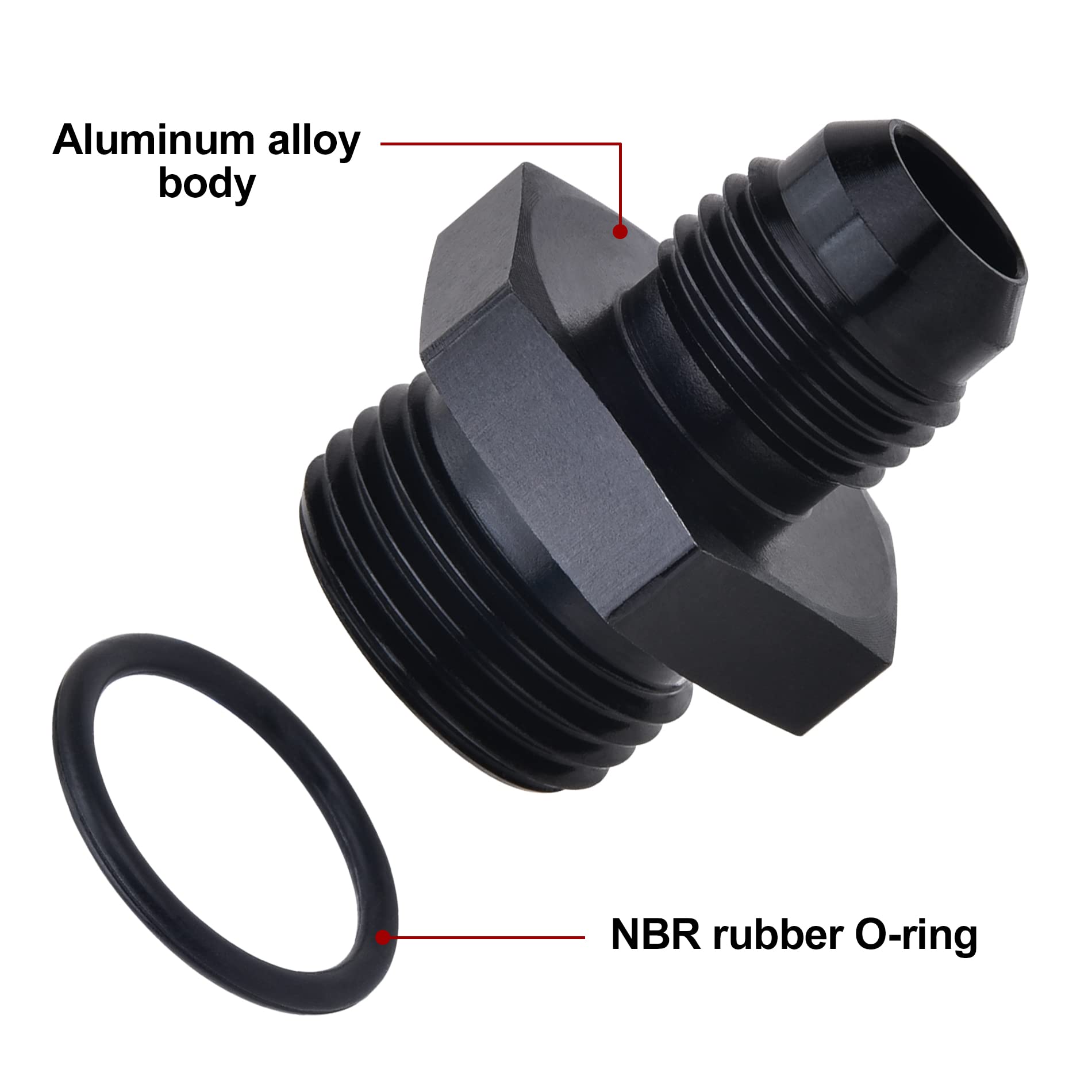 Evil Energy 6An Flare To An8 Orb Male O-Ring Fitting Adapter
