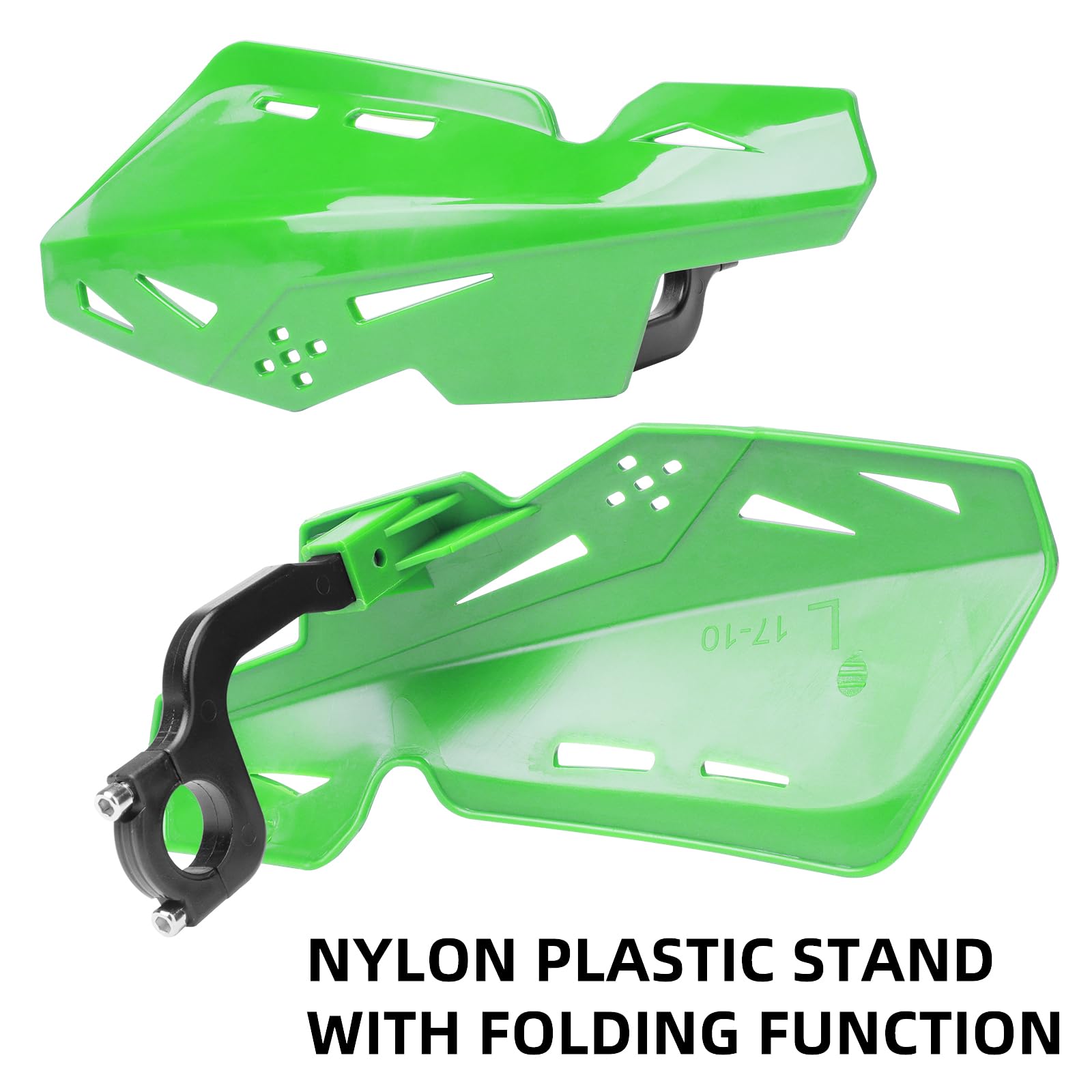 PRO CAKEN 7/8" & 1 1/8" Handle Bar Hand Guards - Nylon Bracket for Dirt Bike/ATV - Green