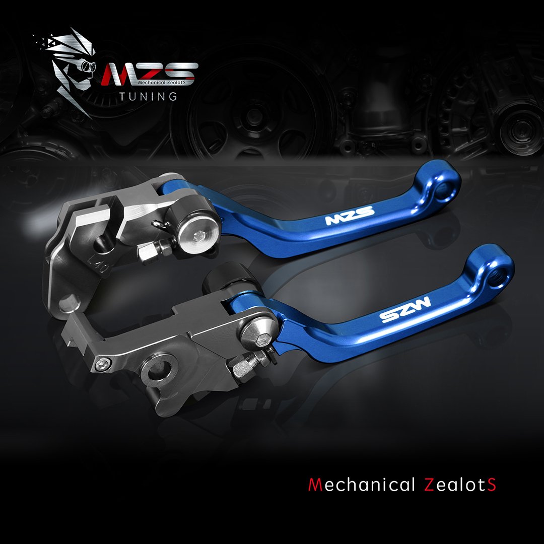 Mzs Blue Dirt Bike And Atv Brake Clutch Levers Compatible With Wr250R 07-20 / Wr250X 07-17 / Xt250 08-22 / Xt250X 06-17 / Ttr125