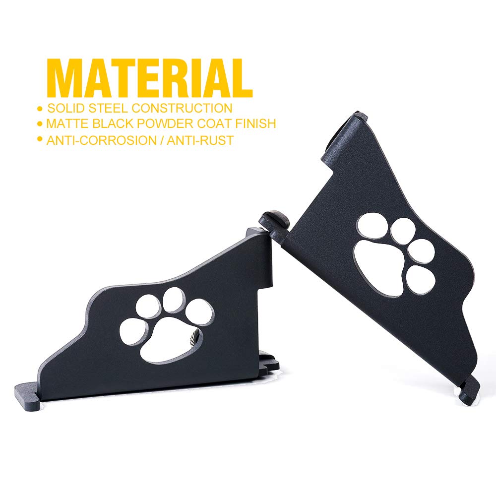 Xprite Metal Steel Front Door Foot Pegs Dog Paw Rest Pedals Compatible With 2007-2018 Jeep Wrangler Jk Jku Accessories - 1 Pair