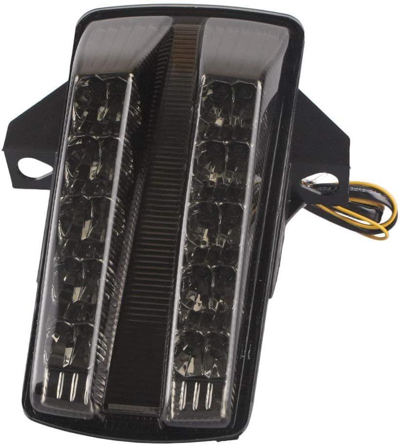 MZS Motorcycle Tail Light, LED Integrated Blinker, SV650/SV1000, Smoke, Plastic
