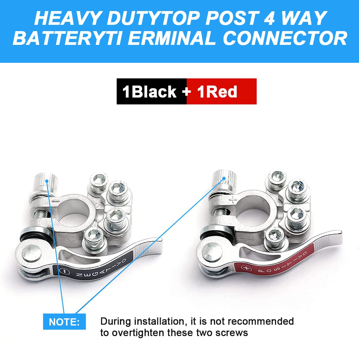 Car Battery Terminal Connectors, 2Pcs 4 Way Quick Release Disconnect Battery Terminals, Positive Negative Battery Cable Ends For Sae/Jis Type A Posts, Universal For Cars, Vans, Trucks (Silver-2)
