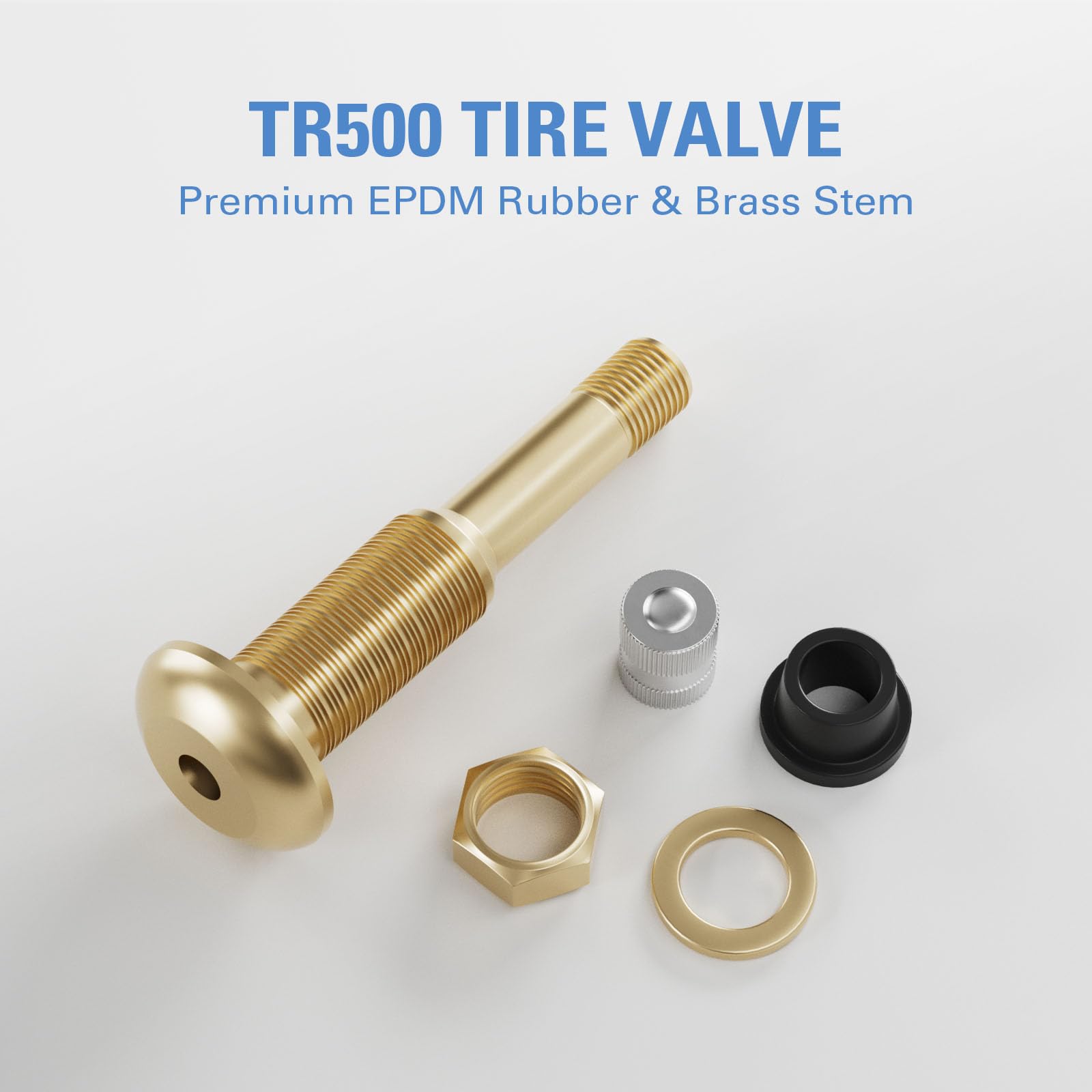 Ckauto Tr501 Tire Valve Stems, 1.5 Metal Valve Stems, Climp-In Brass Tire Valve Stem With Valve Stem Core For Rim F.625 '' (10 P
