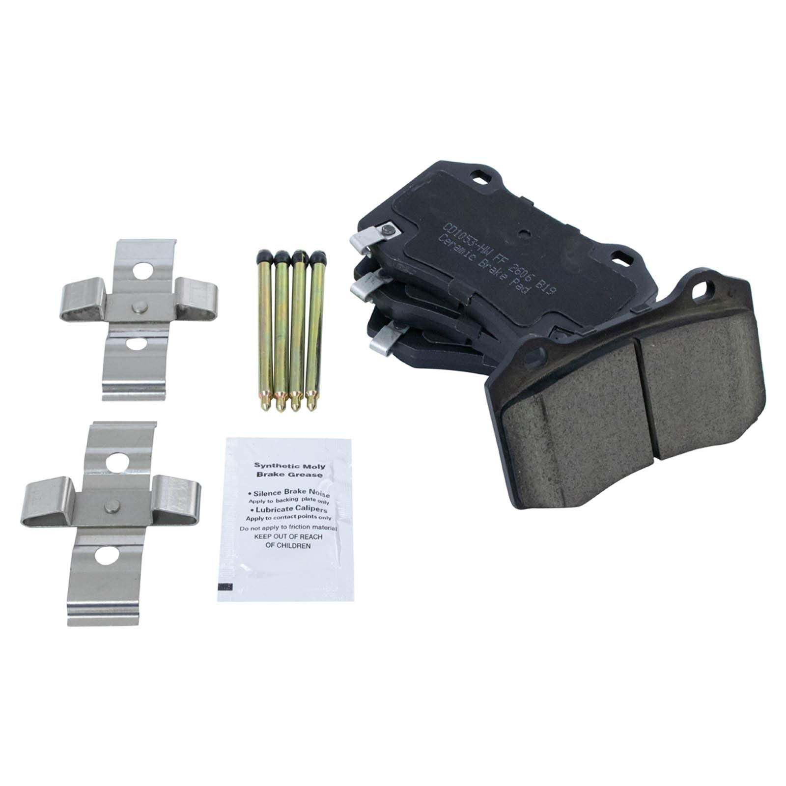 Trq Rear Brake Pad & Rotor Kit Brake Pads Brake Rotor Parking Brake Shoe Set Ceramic Compatible With 2015 Cadillac Cts