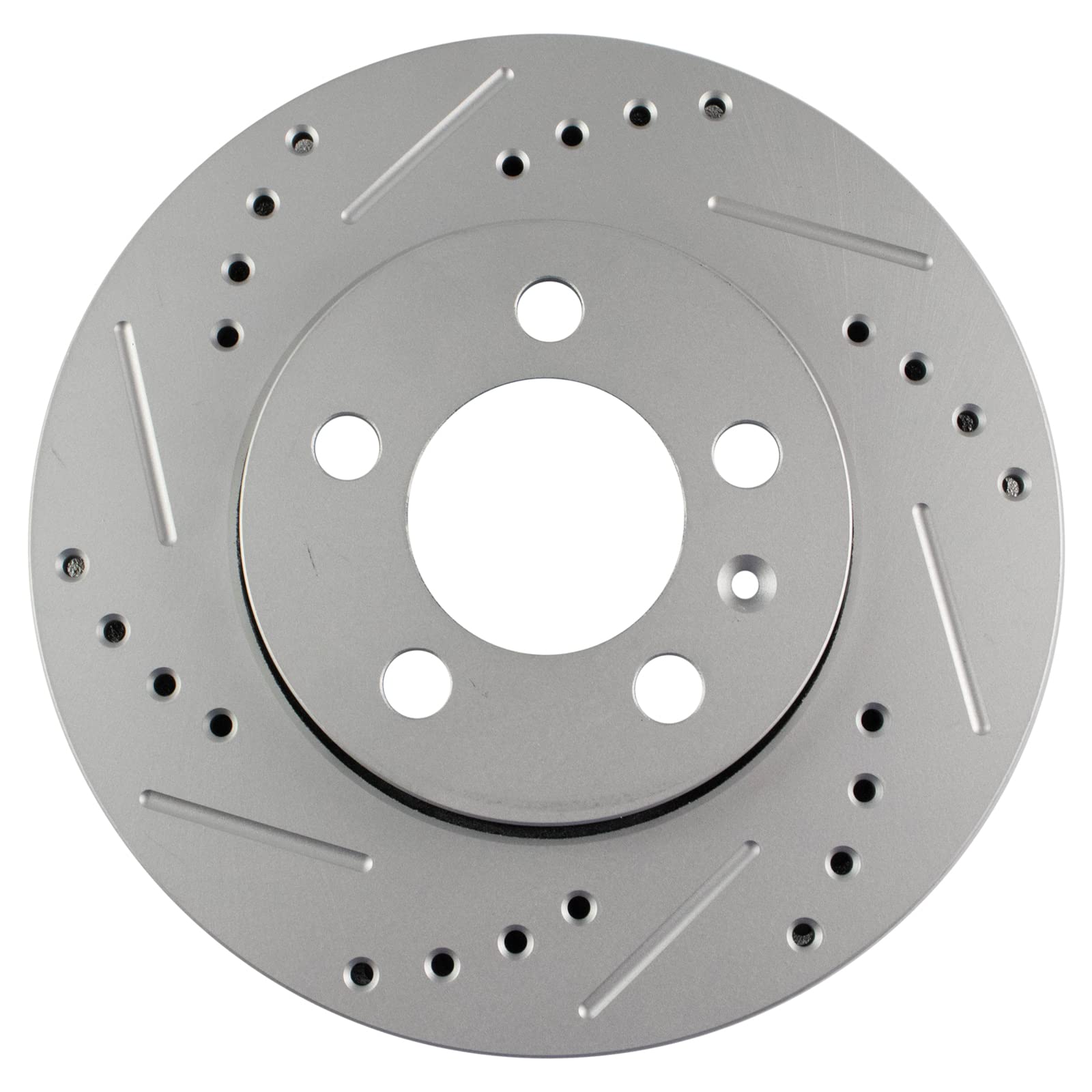 Trq Rear Performance Brake Rotors Set Premium G-Coated Cross Drilled & Slotted Compatible With 2000-2006 Audi Tt Quattro 2002-20